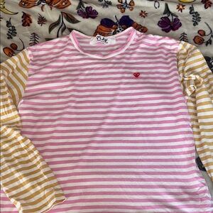 Comme des Garçons PLAY striped long sleeve multi colored Top